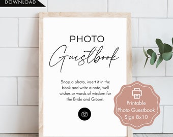 Minimalist Photo Guestbook Printable Sign, Wedding Reception Sign, Guestbook Sign, Photo Guestbook Printable, Wedding Guestbook Sign