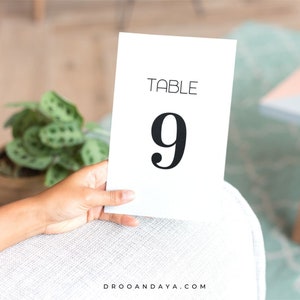 Minimalist Table Numbers 1-20 Printable, Wedding Table Number, Reception Table Numbers, Bridal Shower Table, Table Number Signs, Number Card