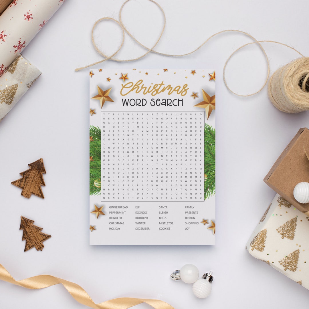 Christmas Word Search Puzzle: Holiday Party Game (digital Download) - Etsy