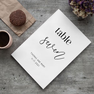 Wedding Table Number, Table Card Template, Table Number Sign, Printable Table Numbers, Editable in Corjl, 4x6 Template, Instant Download