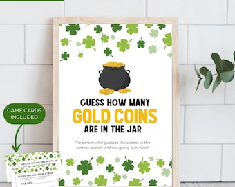 St. Patrick's Day Guessing Game: Gold Coins Sign (Digital Download)