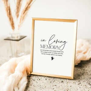 In Loving Memory Sign Printable | Memorial Table Sign Digital Download | Funeral Celebration of Life Remembrance Sign | 8x10 Funeral Sign