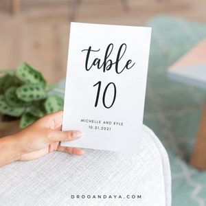 Personalized Table Number Template, Wedding Table Number, Table Card Template, Table Numbers, Editable in Corjl, 4x6 Template