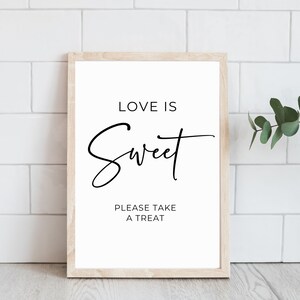 Love is Sweet Please Take a Treat Printable Sign, Wedding Favors Sign, Minimalist Wedding Sign, Candy Buffet Sign, Wedding Treats Sign