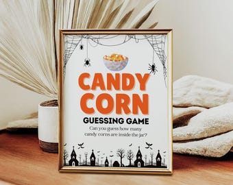 Panneau de jeu de devinettes Candy Corn - Fête d'Halloween imprimable (téléchargement numérique)