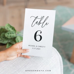 Wedding Table Number, Table Card Template, Table Number Sign, Printable Table Numbers, Editable in Corjl, 4x6 Template, Instant Download