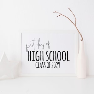 Erster Schultag Klasse von 2029 druckbares 8x10 Schild, Erster Schultag Senior, druckbares Schulschild, Schulanfangschild