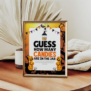 Halloween Guessing Game – Printable Candy Jar Party Activity (Digital Download)