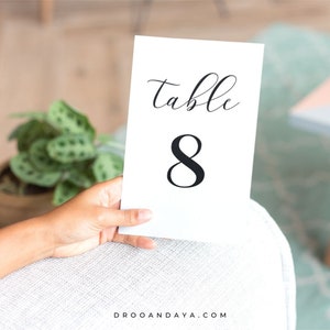 1-25 Table Number Cards Printable, Table Numbers for Wedding Reception, 1-25 Minimalist Table Numbers, Number Cards, Minimalist Wedding