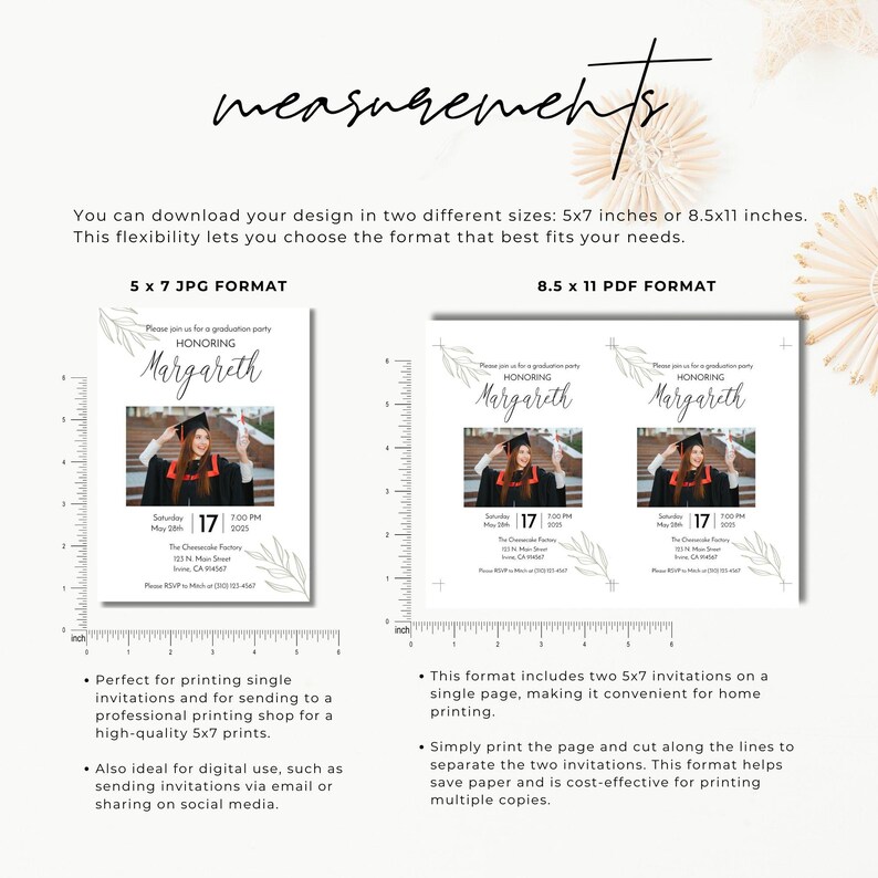 Graduation Party Invitation Template, Editable Digital Invite for Class of 2025, Modern Printable Grad Announcement, Instant Download