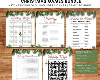 Christmas Games Bundle: Holiday Party Printable Games (JPG)