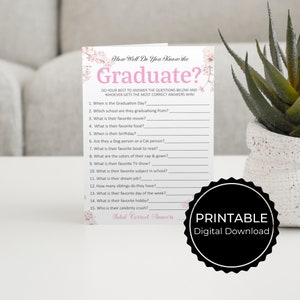 Class of 2023 Graduation Game, High School Grad, Graduation Decor, Graduation Ideas, Graduation Printable, How Well Do You Know the Graduate