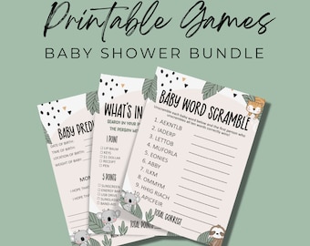 Baby Shower Printable Baby Game Package, Baby Party Games, Baby Shower Games, Baby Shower Bundle, Shower Games