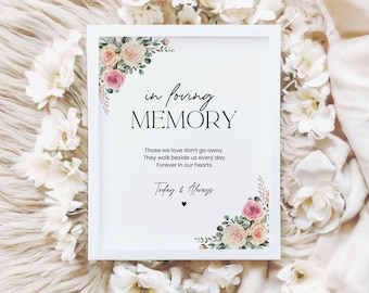 Memorial Sign Printable: Floral Sympathy Quote, Celebration of Life (Digital Download 8x10)