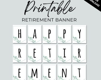 Banner imprimible para fiesta de jubilación: Guirnalda de feliz jubilación (Descarga digital)