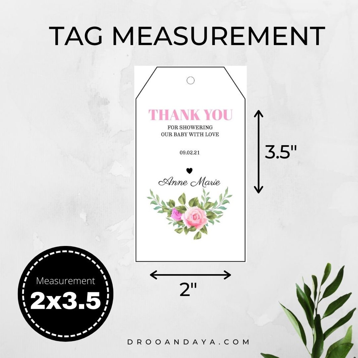 Favor Tags Template 2x3.5 Editable Tag Ready to Print | Etsy