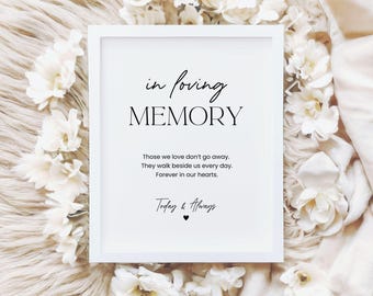 In Loving Memory Sign: Elegant Memorial Table Decoration (Digital Download 8x10)