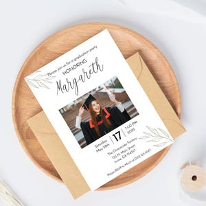 Graduation Party Invitation Template, Editable Digital Invite for Class of 2025, Modern Printable Grad Announcement, Instant Download