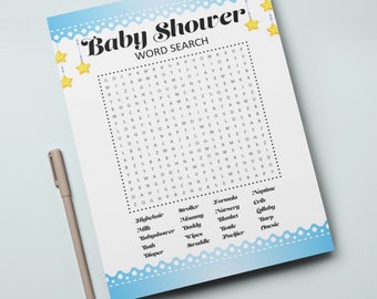 Baby Shower Word Search Game: Printable Activity (PDF & JPG)