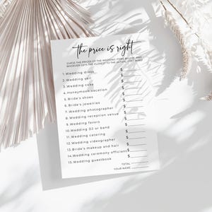 The Price is Right Bridal Shower Game | Fun Wedding Cost Guessing Game | Printable Bridal Party Activity | Instant Download | Bridal Shower