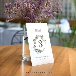 Floral Wedding Table Number Template: Editable 4x6 Sign (Instant Download)