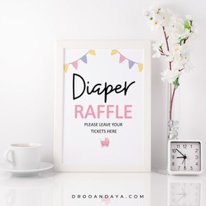 Diaper Raffle Sign, Diaper Raffle Sign and Ticket, Diaper Raffle Printable, Diaper Raffle Download, Ready to Print Sign, Digital Download