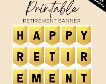 Happy Retirement Banner Printable, Happy Retirement Backdrop, Retirement Party Sign, Retirement Decoration, Retirement Celebration