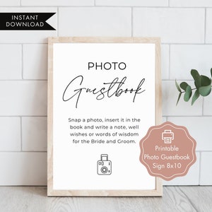 Minimalist Photo Guestbook Printable Sign, Wedding Reception Sign, Guestbook Sign, Photo Guestbook Printable, Wedding Guestbook Sign