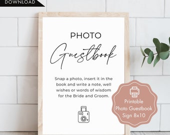 Minimalist Photo Guestbook Printable Sign, Wedding Reception Sign, Guestbook Sign, Photo Guestbook Printable, Wedding Guestbook Sign