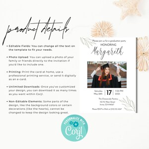 Graduation Party Invitation Template, Editable Digital Invite for Class of 2025, Modern Printable Grad Announcement, Instant Download