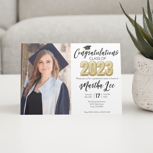 One Sided Graduation Invitation 2023 Etsy