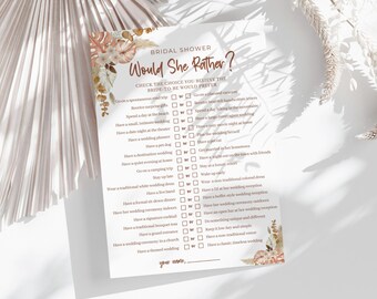 Juego de despedida de soltera bohemio floral: ¿Qué preferiría? (Descarga digital)