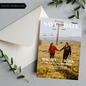Aangepaste Save The Date uitnodiging sjabloon, Save the Date aankondiging printbare kaart, gepersonaliseerde huwelijksuitnodigingen, Save The Date 5x7