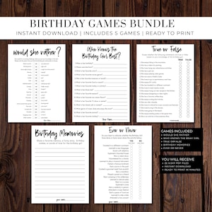 Birthday Girl Party Games Bundle Printable, 30th Birthday Games, 21st Birthday Games, Birthday Bundle, Printable Birthday, Birthday Girl