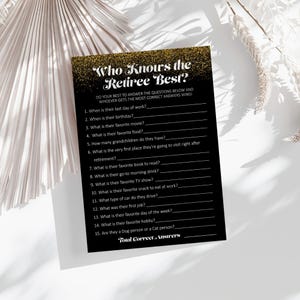 Retirement Trivia Game, Who Knows the Retiree Best, Fun Retirement Party Game, Printable Questionnaire, Easy Party Activity, Retirement