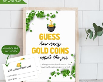 St. Patrick's Day Guessing Game: Gold Coins Sign (Digital Download)
