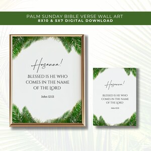 Palmsonntag Bibel Vers Kunst | Johannes 12:13 Schriftdruck | Hosanna Christliche Wohnkultur | Druckbare religiöse Kunst | Ostern Glaube Dekor