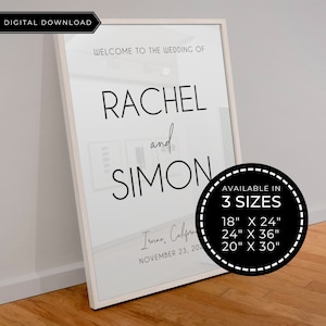 Minimalists Welcome Wedding Sign Template in CORJL, Printable Welcome Sign, Wedding Welcome Sign Template, Wedding 18x24, 20X30, and 24x36