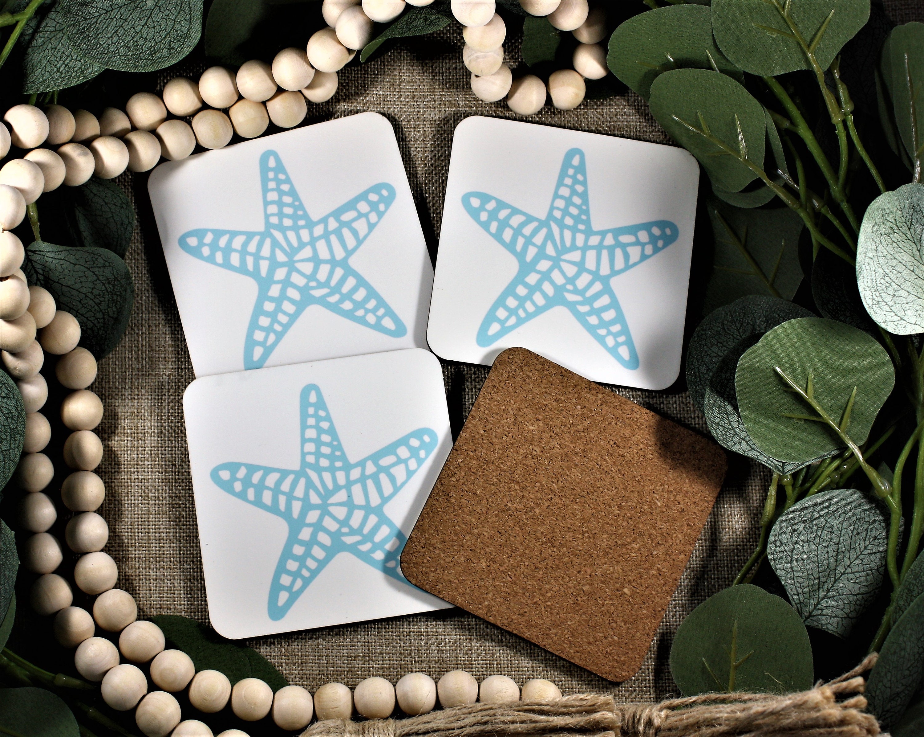 Beach Coasters Beach Decor Coastal Coasters Coastal Decor Etsy