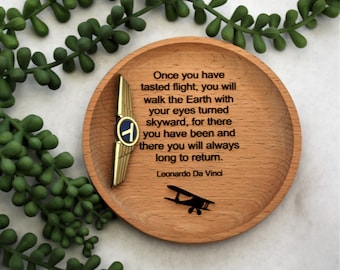 Pilot Ring Dish, Gift for Pilot, Pilot Gift, Aviator Gift, Aviator Decor, Under 25 Dollars
