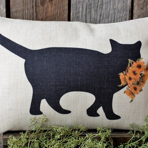 Cat with Sunflowers, Summer Cat, Cat Pillow, Cat Decor, Cat Lover Gift image 2