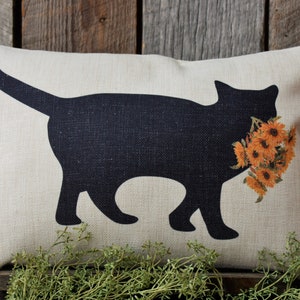 Cat with Sunflowers, Summer Cat, Cat Pillow, Cat Decor, Cat Lover Gift image 3