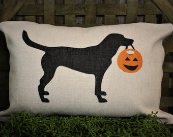 Labrador Halloween Pillow: Fall Dog & Pumpkin Decor
