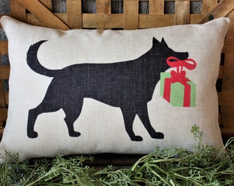 Christmas German Shepherd Pillow: Holiday Dog Decor