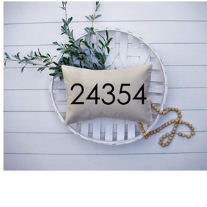 Zip Code, Custom Zip Code Pillow, Zip Code Decor, Address Pillow, Location Decor, Zip Code Gift, Gift Under 50 Dollars, Farmhouse