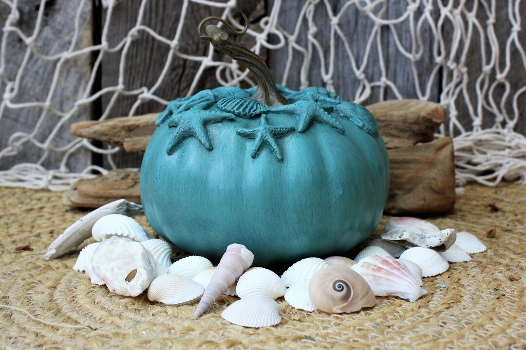 Coastal Pumpkin Beach Decor Fall Beach Decor Nautical Etsy