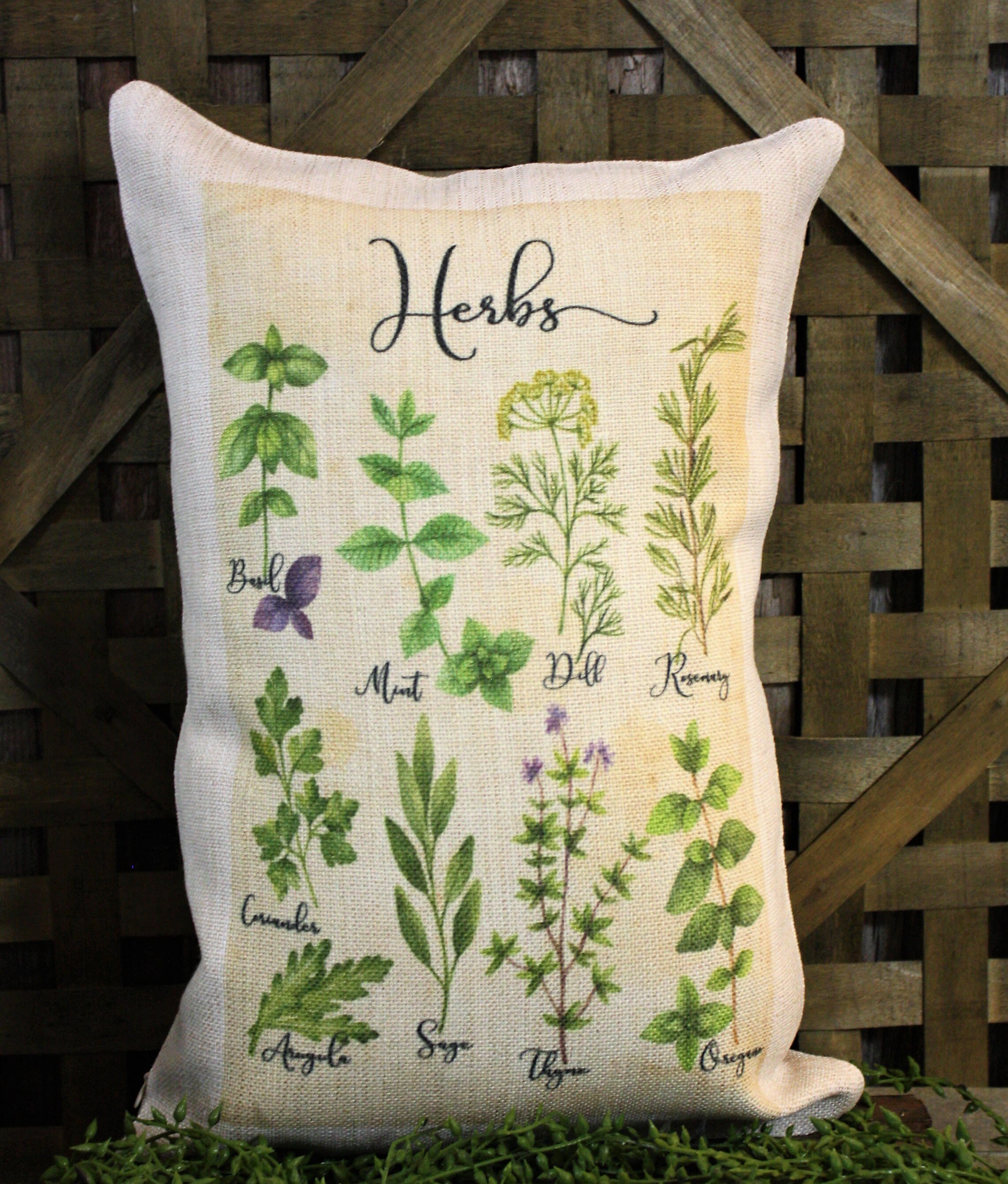 Herbs Pillow Herbs Decor Spring Pillow Spring Decor Etsy