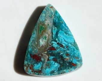 Chrysocolla, Malachite, and Cuprite in clear Chalcedony. Inspiration Mine, Arizona.