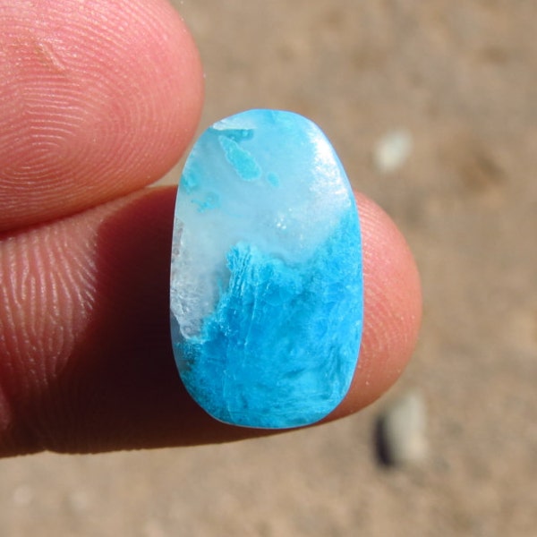 Chrysocolla in Quartz Cabochon