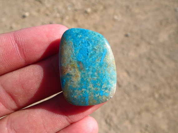 Chrysocolla in Chalcedony Cabochon Ray Mine, Arizona